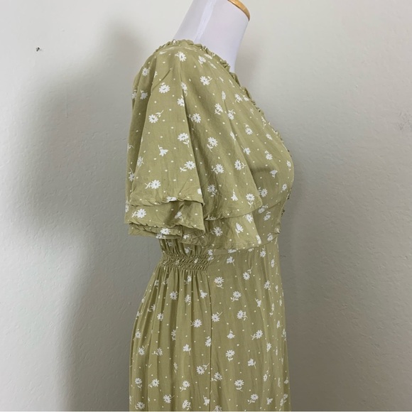 Billabong X The Salty Blonde In Bloom Dress Floral Calico Ruffle Beachy Boho - Picture 14 of 16